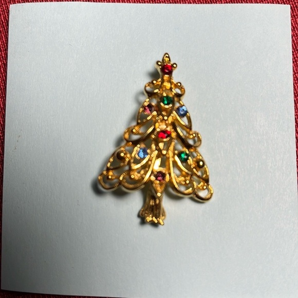 Vintage Eisenberg Ice Christmas Tree Pin Brooch - Picture 7 of 9